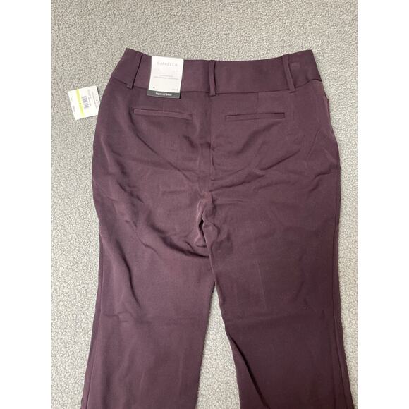 Rafaella Women's Curvy Fit Gabardine Boot Leg Pant maroon purple size 4 curvy - Picture 7 of 7